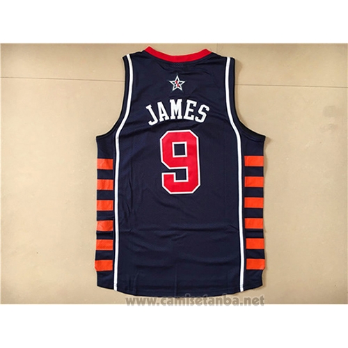 Camiseta USA 2004 Lebron James #9 Azul